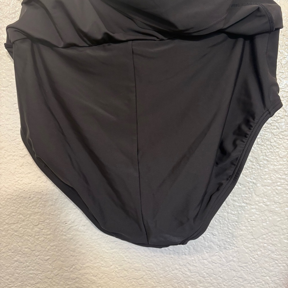 24th & Ocean Black Swim Skirt Bottom Women Medium High Waisted Tummy Control - Picture 4 of 7